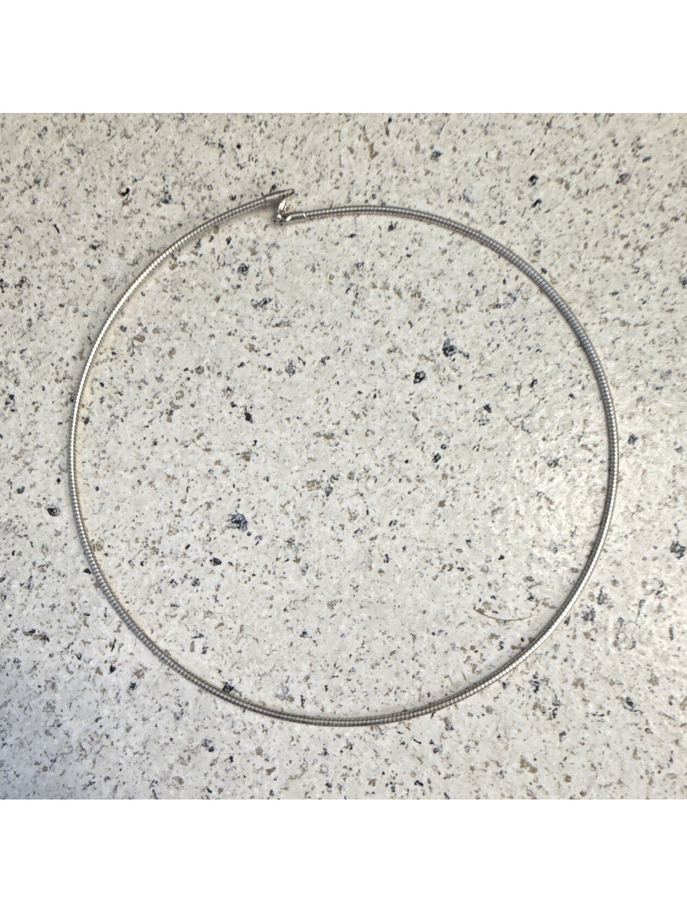 Silver Tone Metal Snake Chain Necklace Hook Closure No Stone